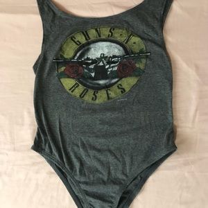 Guns N Roses gray bodysuit